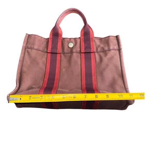 Authentic‎ Vintage Hermes Canvas Herline PM Small Tote - Picture 11 of 16